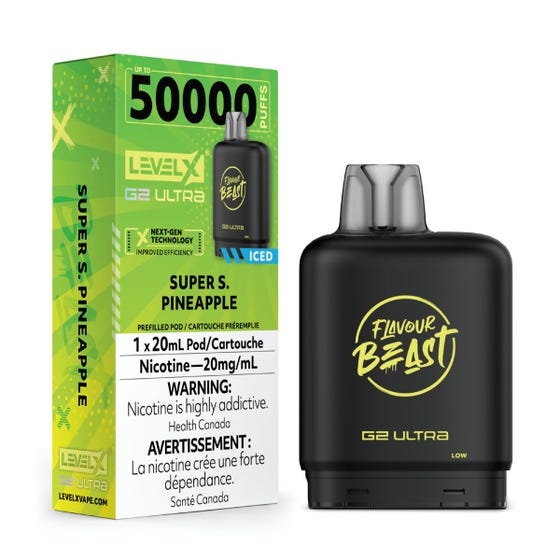 Flavour Beast LEVEL X G2 Ultra 50K Pod - Super S Pineapple Iced 20mg